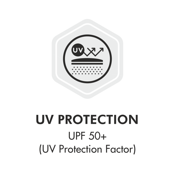 • UV Protection: UPF 50+ (UV Protection Factor)